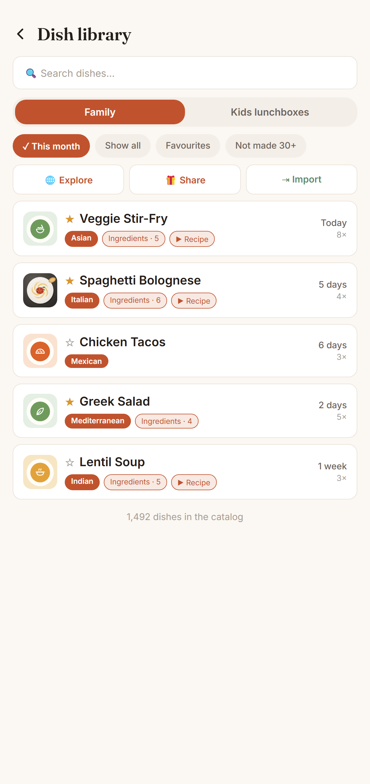 A deep dish library with veg and non-veg dishes
